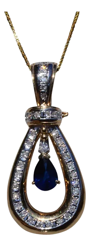The Gretna: Sapphire and Diamond Necklace in Yellow Gold