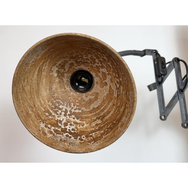 Gray Grey Industrial Gooseneck Scissor Wall Lamp from Elektroinstala, 1960s For Sale - Image 8 of 18