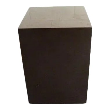 Mid Century Modern Vintage Cube Accent Table Dark Brown For Sale