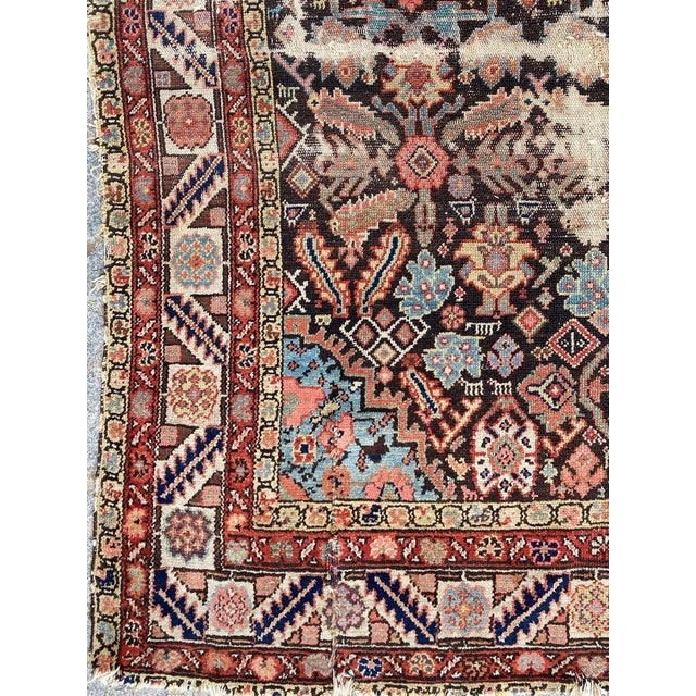 Beautiful 19th century rug with nice design and beautiful natural colors, entirely hand knotted with wool velvet on cotton...