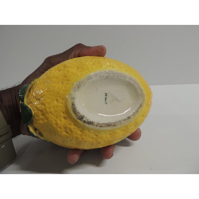 Vintage Bright Yellow Majolica Pottery "Lemons" Soap Dish For Sale - Image 4 of 5