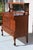 Antique Victorian Quarter-Sawn Tiger Oak Buffet Sideboard With Beveled Mirror and Lion Paw Feet on Casters For Sale - Image 4 of 18