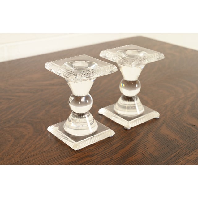 Lalique Lalique "Sophie" Art Deco Crystal Candlesticks, Pair For Sale - Image 4 of 15