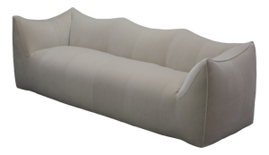 Le Bambole 3-Seater Sofa in Ecru Velvet by Mario Bellini for B&b Italia, 1970s