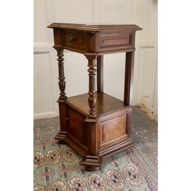 Tall French Side Cabinet in Walnut, 1880 For Sale - Image 6 of 9