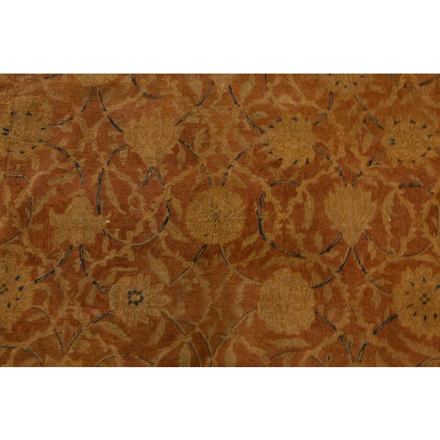Early 20th Century Authentic Indian Botanic Handmade Wool Carpet For Sale - Image 5 of 9