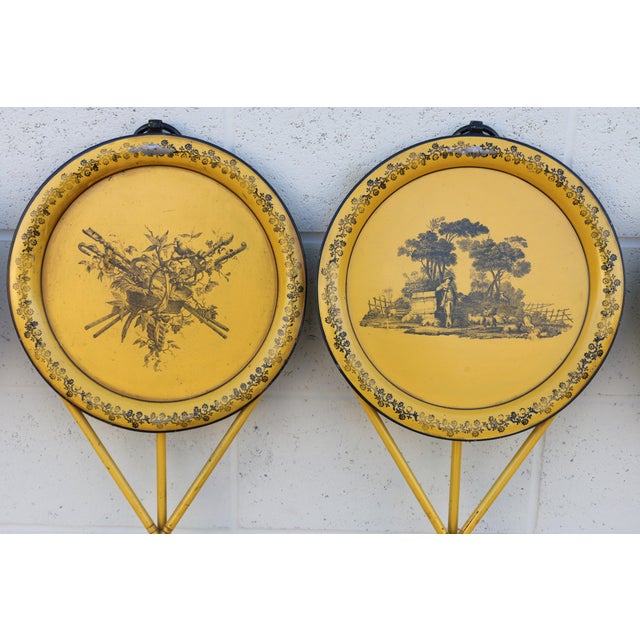 1970s 1970 Italian Empire Style Pair of Metal Folding Side Table For Sale - Image 5 of 12