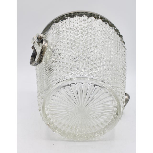 Mid 20th Century English Crystal Diamond Cut Ice Bucket For Sale - Image 4 of 7