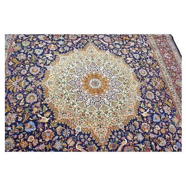 Antique Persian Tabriz 10 x 16 Ivory & Brown Handmade Area Rug #1143508 For Sale - Image 9 of 15