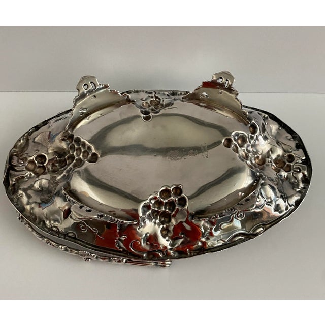 Antique Silverplate Grape Vine and Leaf Basket For Sale - Image 11 of 13