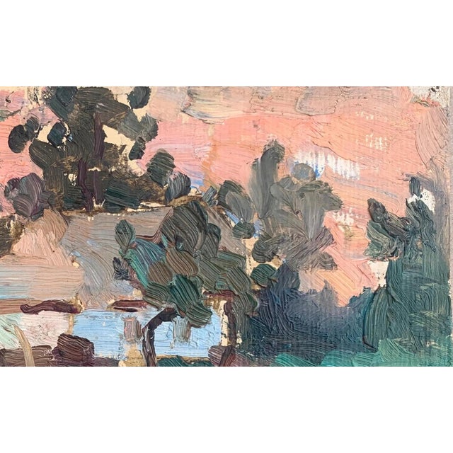 Realism Vintage Ukrainian Impressionist Oil Painting, Rural Landscape, 1970s 14-23 For Sale - Image 3 of 6