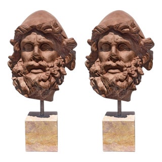 Terracotta Head of Ulysses, Italy, Set of 2 For Sale