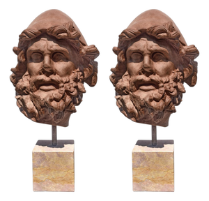 Terracotta Head of Ulysses, Italy, Set of 2