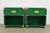 Henredon Mid-Century Hollywood Regency Campaign Green Lacquered Nightstands, Newly Refinished For Sale - Image 12 of 12