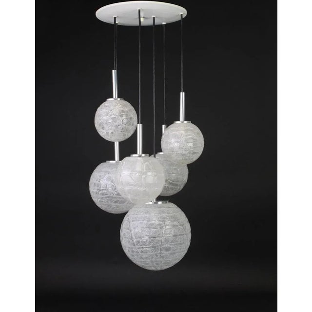 Large German Murano Glass Cascading Chandelier from Doria, 1970s For Sale - Image 6 of 7