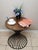 Wood Industrial Accent Table With Reclaimed Wood Round Top and Iron Base For Sale - Image 7 of 8