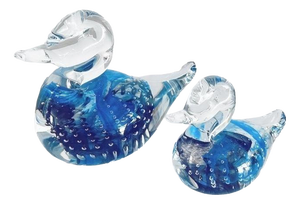 Vintage Glass Duck Figurines from FM Konstglas Ronneby, 1970s, Set of 2