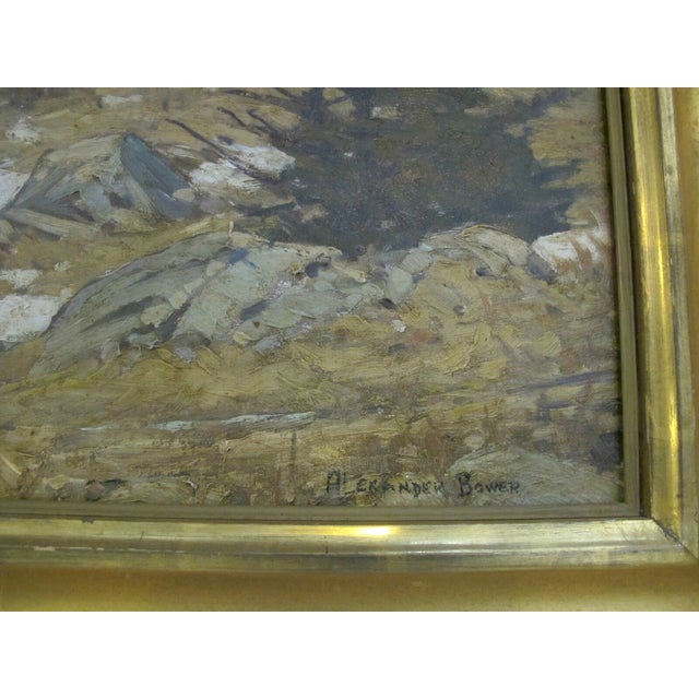 Alexander Bower Country Winter Road Forest Landscape Signed Original Painting For Sale In Portland, OR - Image 6 of 7