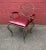 1940s Ornate Wrought Iron Armchair in Oxblood Red Vinyl For Sale - Image 5 of 12