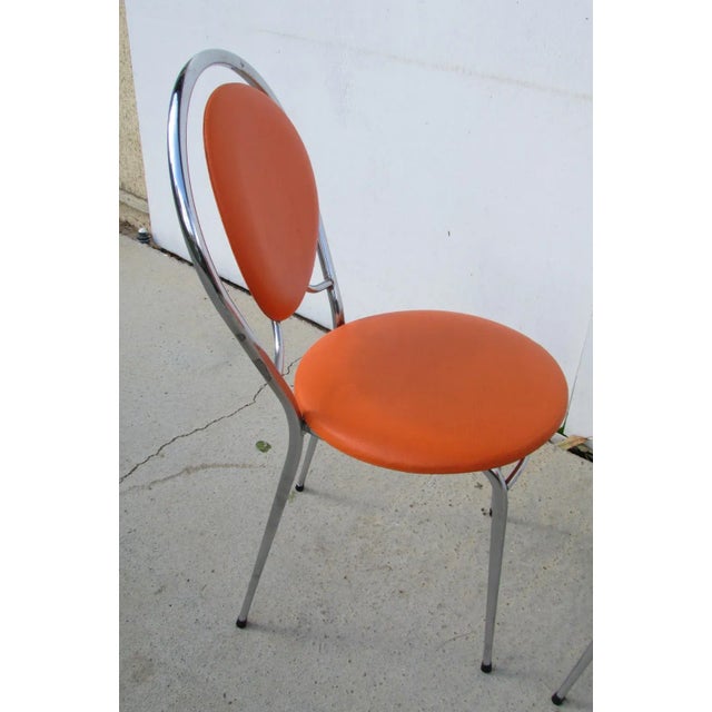 Textile Set of Orange Side Chairs, 1970s For Sale - Image 7 of 10
