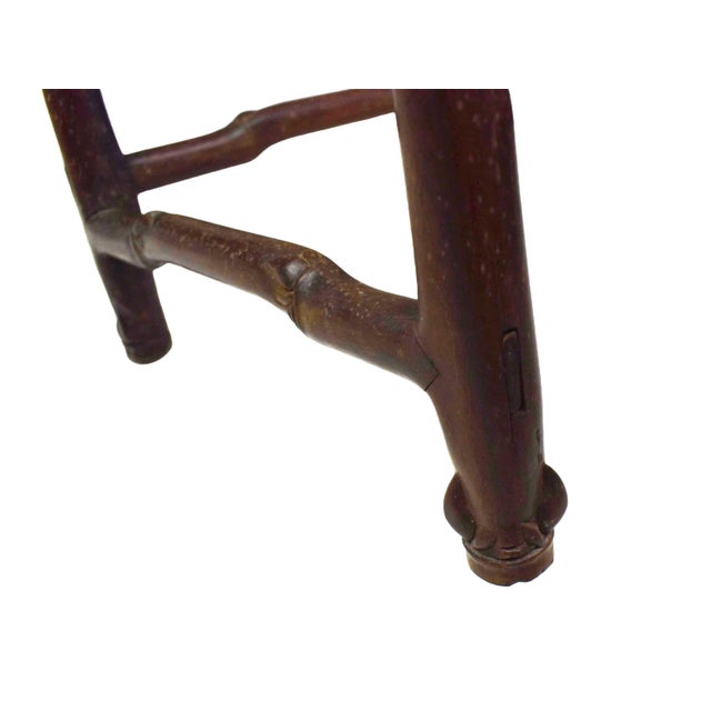 Early 20th Century Floral Bamboo Design Carved Rosewood Side Table - Plant Stand For Sale - Image 14 of 16