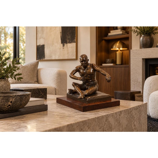 Contemporary 2011 Janice Barone Signed Bronze “Sumo Wrestler” Sculpture For Sale - Image 3 of 11