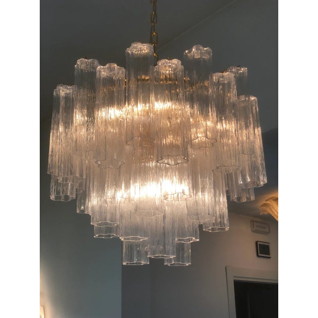 Murano Style Glass Sputnik Chandelier Italian in Gold For Sale - Image 10 of 12