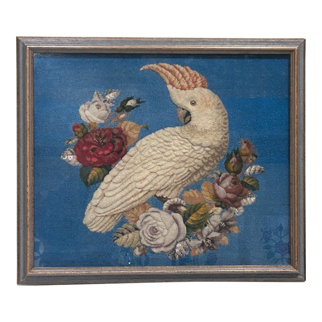 Victorian Stumpwork Parrot For Sale