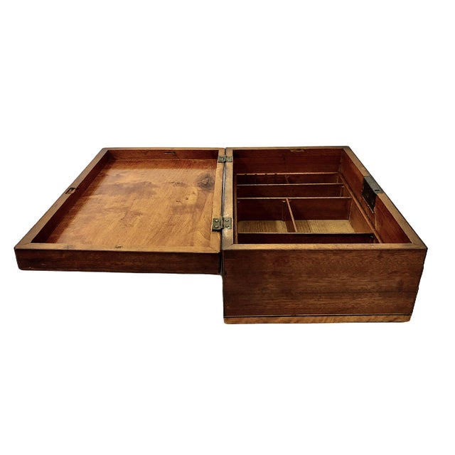 Wood Mid 19th-Century American Eagle Inlaid Document Box With Inset Tray For Sale - Image 7 of 11