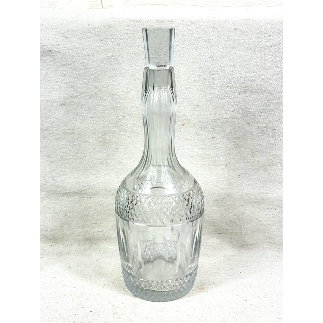 Mid-Century Modern Vintage Cut Glass Decanter For Sale - Image 3 of 7