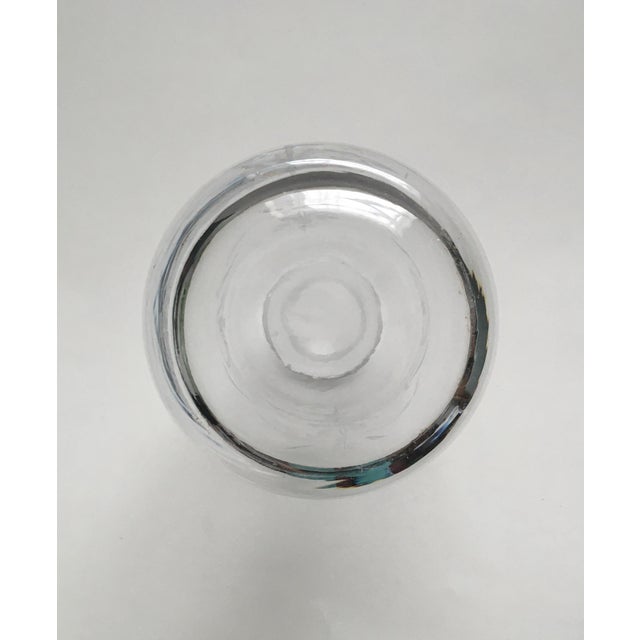 Glass Vintage Clear Etched Glass Carafe For Sale - Image 7 of 9