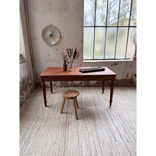 Cherrywood Table with Turned Legs, 1950s For Sale - Image 3 of 18