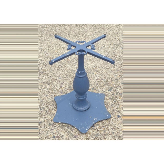 Vintage Cast Aluminum Hollywood Regency Outdoor Table Pedestal Base For Sale - Image 10 of 10