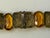 Czech Art Deco Bezel Set Citrine Amber Glass Panel Bracelet Signed Antique For Sale - Image 4 of 9