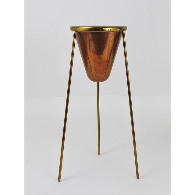 Copper & Brass Tripod Floor Ashtray attributed to Carl Auböck, Austria, 1950s For Sale - Image 13 of 18