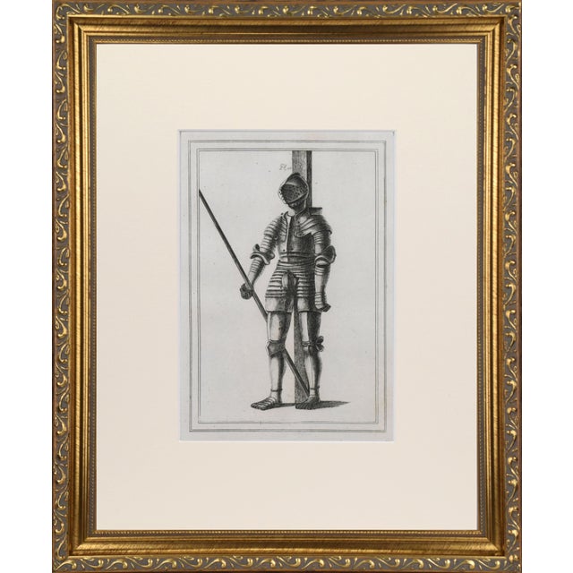 Gothic 19th Century Engravings of Medeival English Knights Suits of Armour 1801- A Pair For Sale - Image 3 of 9