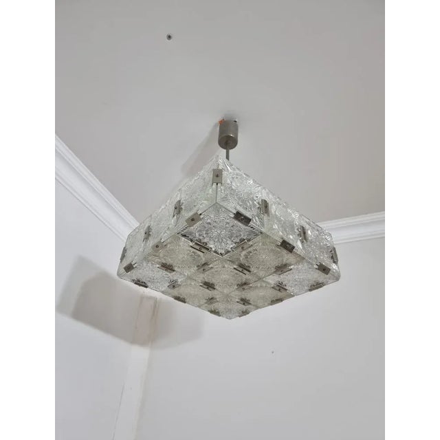Metal Vintage Chandelier from Kamenicky Senov For Sale - Image 7 of 9
