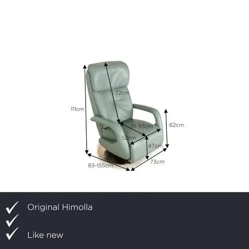 The Easy-Swing armchair stands on a round metal base and is covered with blue genuine leather. The classic design and the...