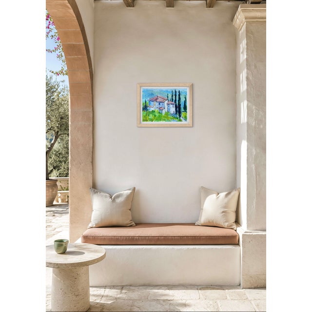 Tuscan Villa Among the Cypress - Original Oil Painting For Sale In Reno/Lake Tahoe - Image 6 of 8