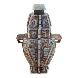 Chinese Archaistic Jade Vase and Cover, CIrca 1900