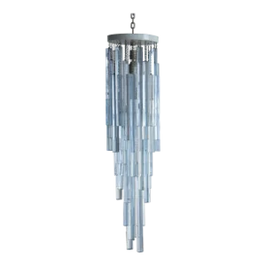Venini Ice Blue Triedri Murano Glass Chandelier