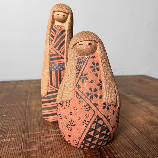 Terracotta Kokeshi Dolls, Japan, 1960s, Set of 2 For Sale - Image 12 of 17