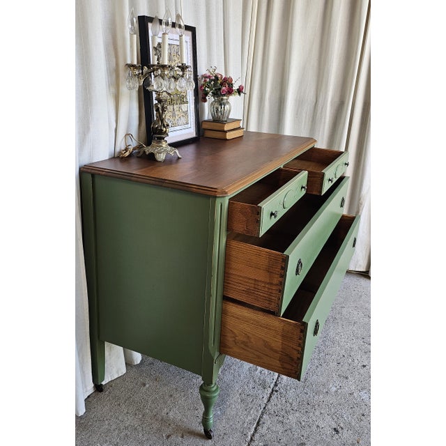 Vintage Green Dresser, 1930, Boho, Eclectic Style For Sale - Image 10 of 11