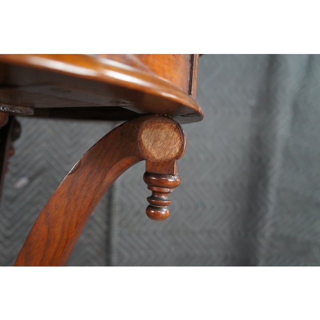 Brown Antique Victorian Eastlake Walnut Burl Carved Pedestal Table Sculpture Stand For Sale - Image 8 of 12