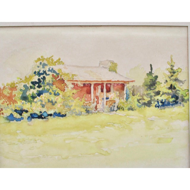 Vintage Watercolor Landscape Early 20th For Sale - Image 4 of 6