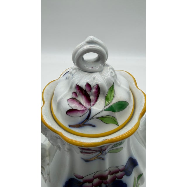 A Fine Antique Staffordshire Gaudy Decorated Ironstone Coffee Pot, Circa 1840's For Sale - Image 10 of 16