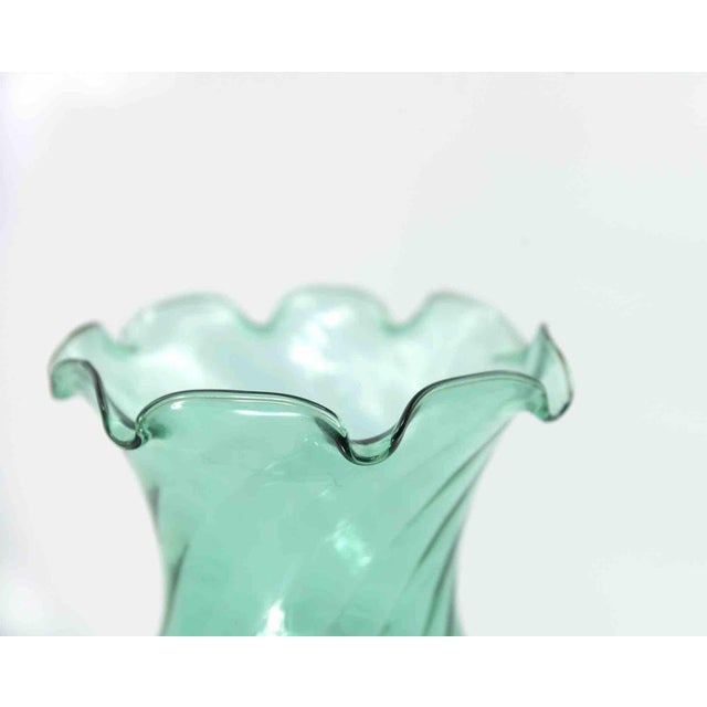 Vintage Green Crystal Vase by Vetro Vitt, Italy, 1970s For Sale - Image 3 of 6