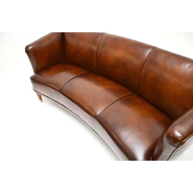 Brown Vintage Danish Leather Sofa, 1950s For Sale - Image 8 of 13