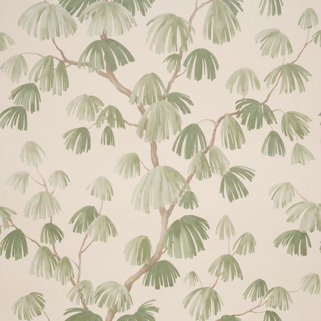 2020s Sample - Schumacher X David Kaihoi Weeping Pine Wallcovering In Green For Sale - Image 5 of 5