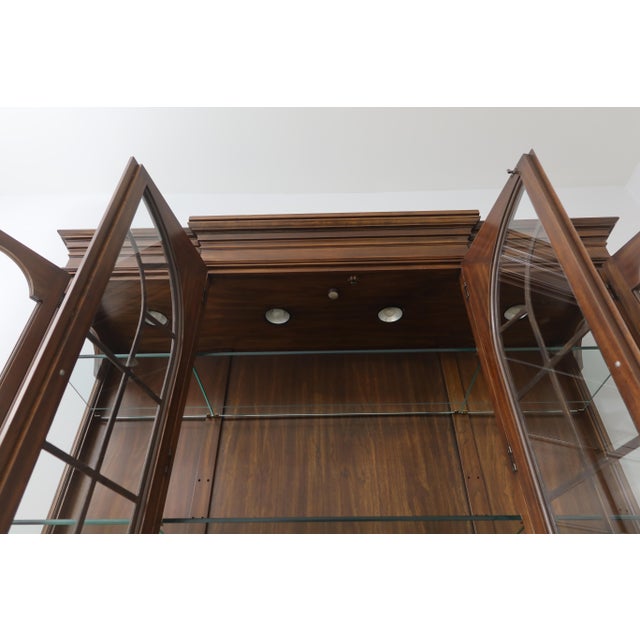 Brown Vintage American-Made Solid Cherry 4-Door Breakfront in Mint Showroom Condition For Sale - Image 8 of 9